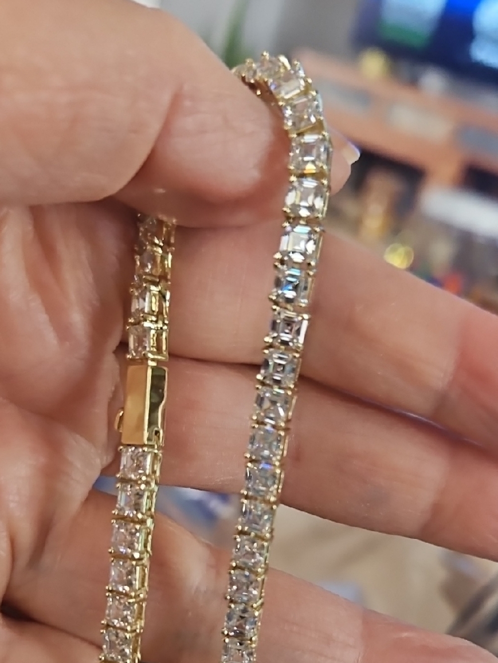 Melinda Maria Gold Diamondette Lil Queens Tennis Necklace 24" - Picture 3 of 7